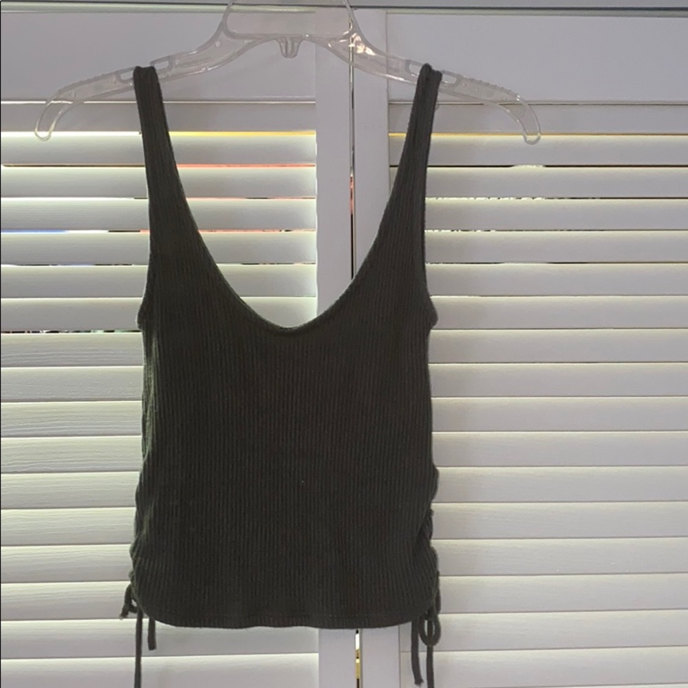 Ribbed olive green tank